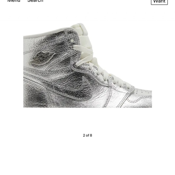 Jordan Air 1 Retro High OG Metallic Silver Sneakers